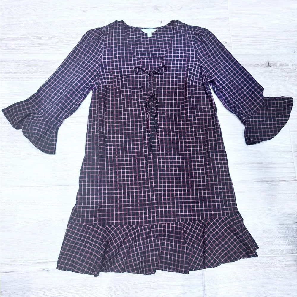 Time and Tru Black and Red Ruffled Dress